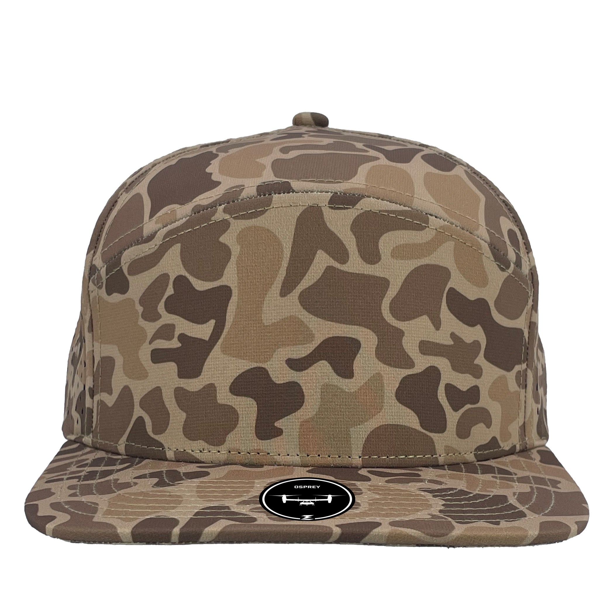 Brown old school camo osprey custom hat  front