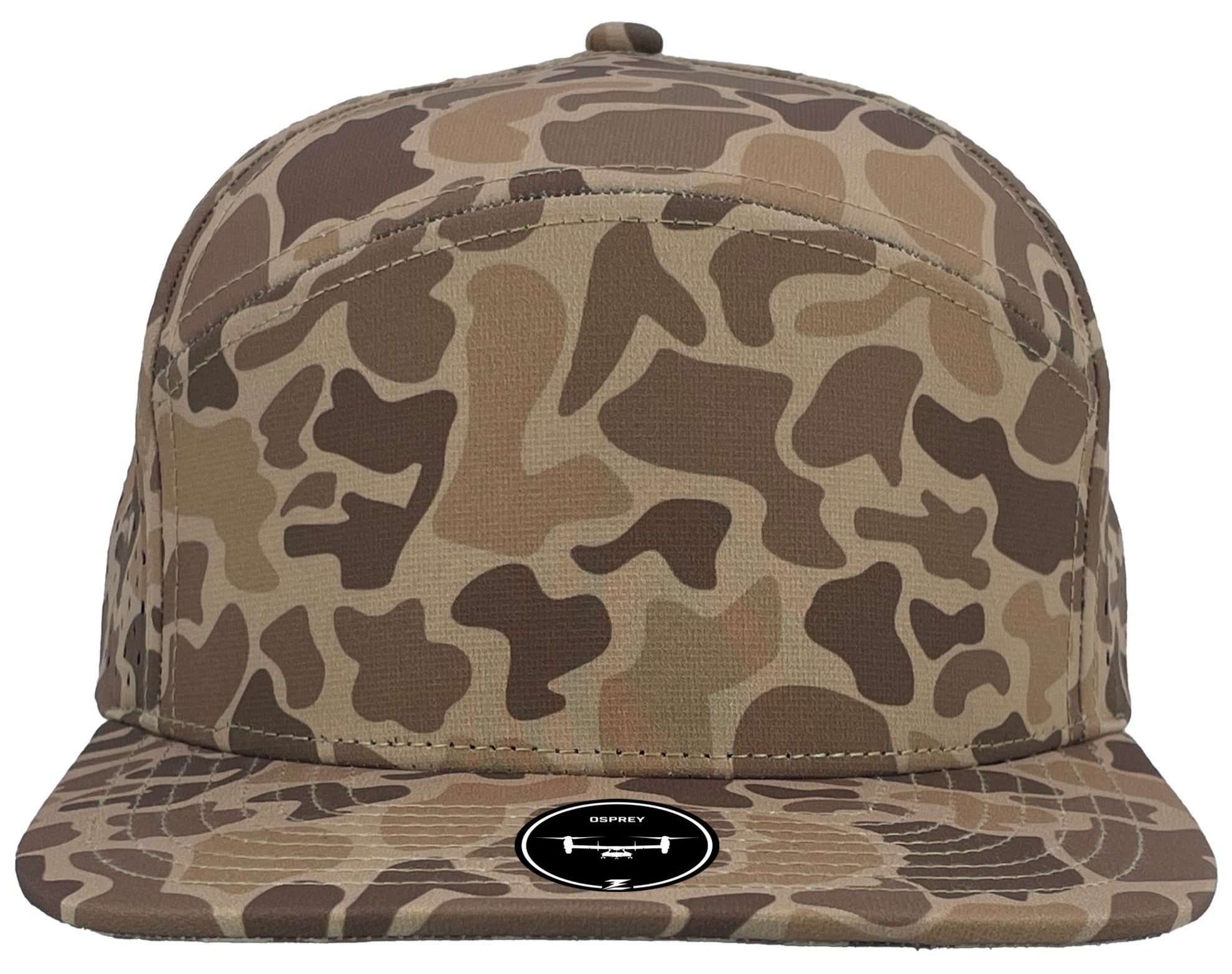Brown old school camo osprey custom hat  front