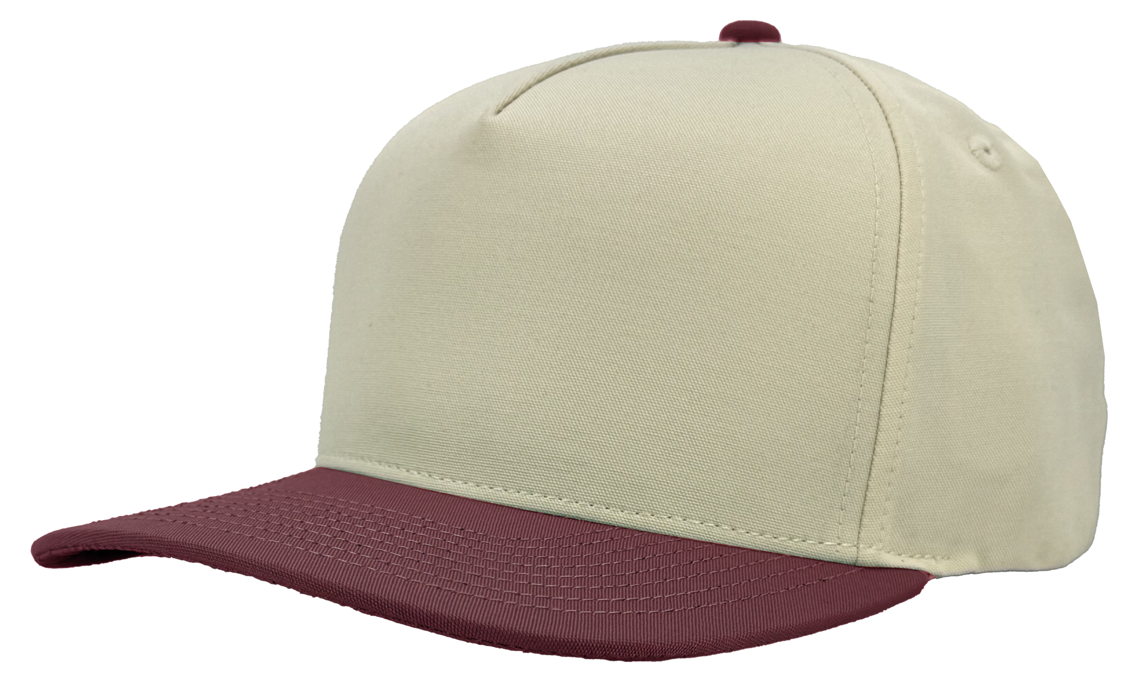 VINTAGE 5 PANEL MAROON WHITE Custom HAT