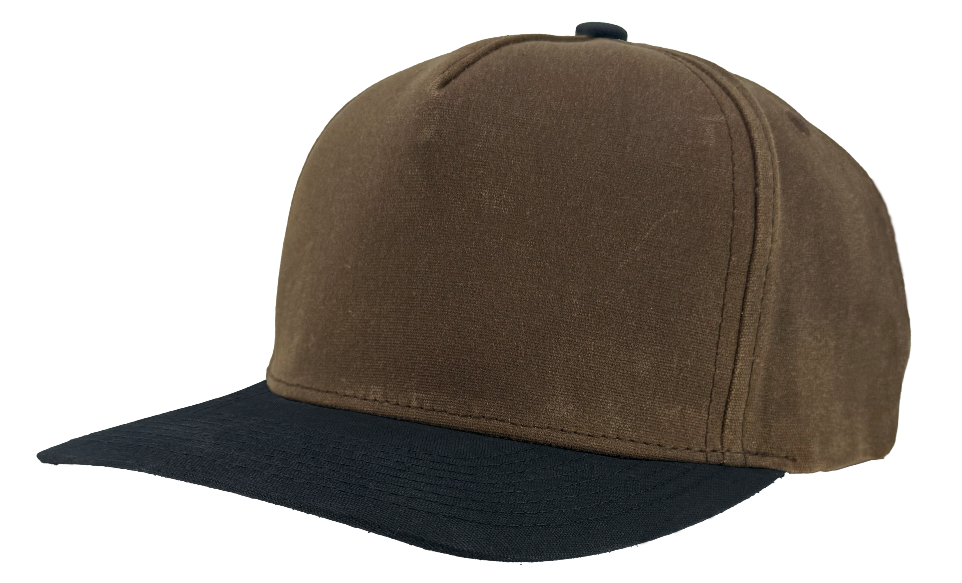 Custom Hat brown black waxed patriot front side