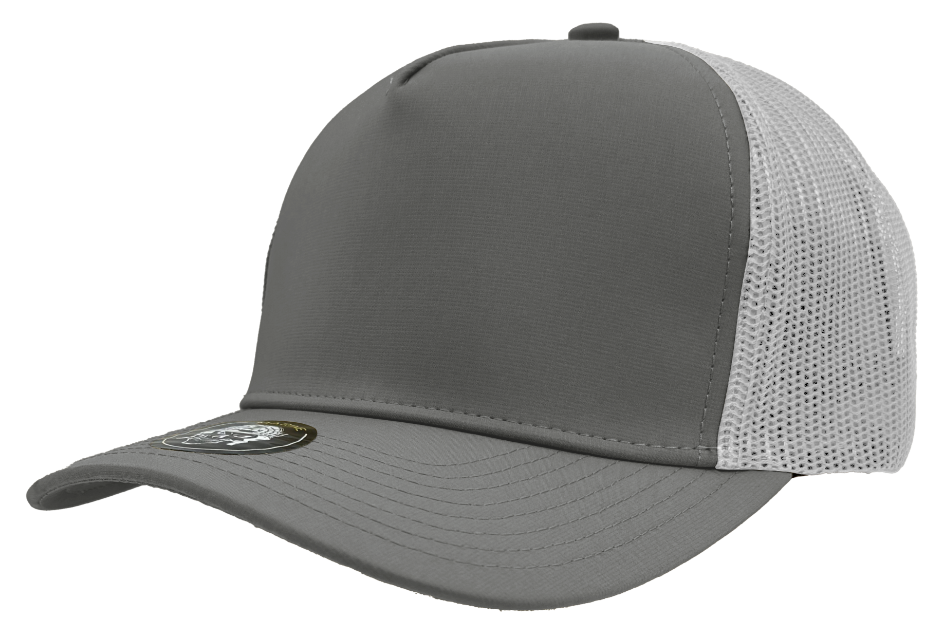 custom hat marine slant view steel grey charcoal white mesh