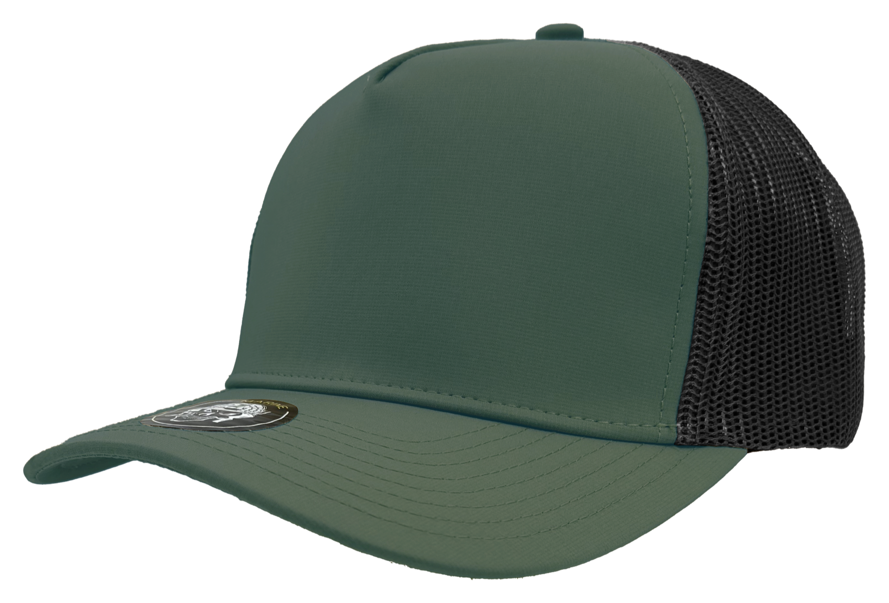 custom hat marine slant view steel green black mesh
