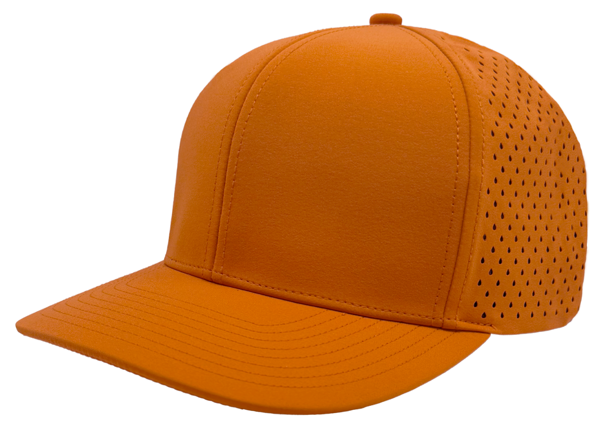 custom logo hat 6 panel flat orange