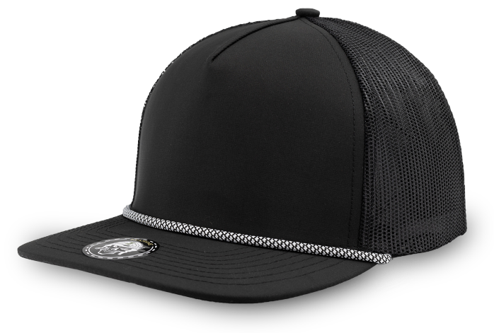 Marine R+ Custom Hat White/black chainlink rope brim trucker snapback hat
