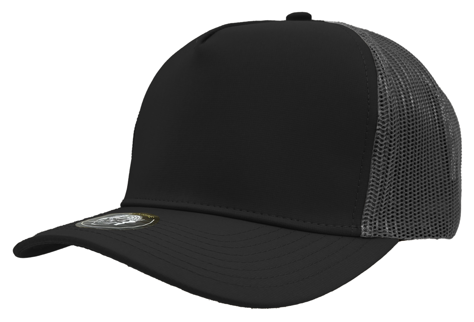 custom hat marine slant view black grey mesh