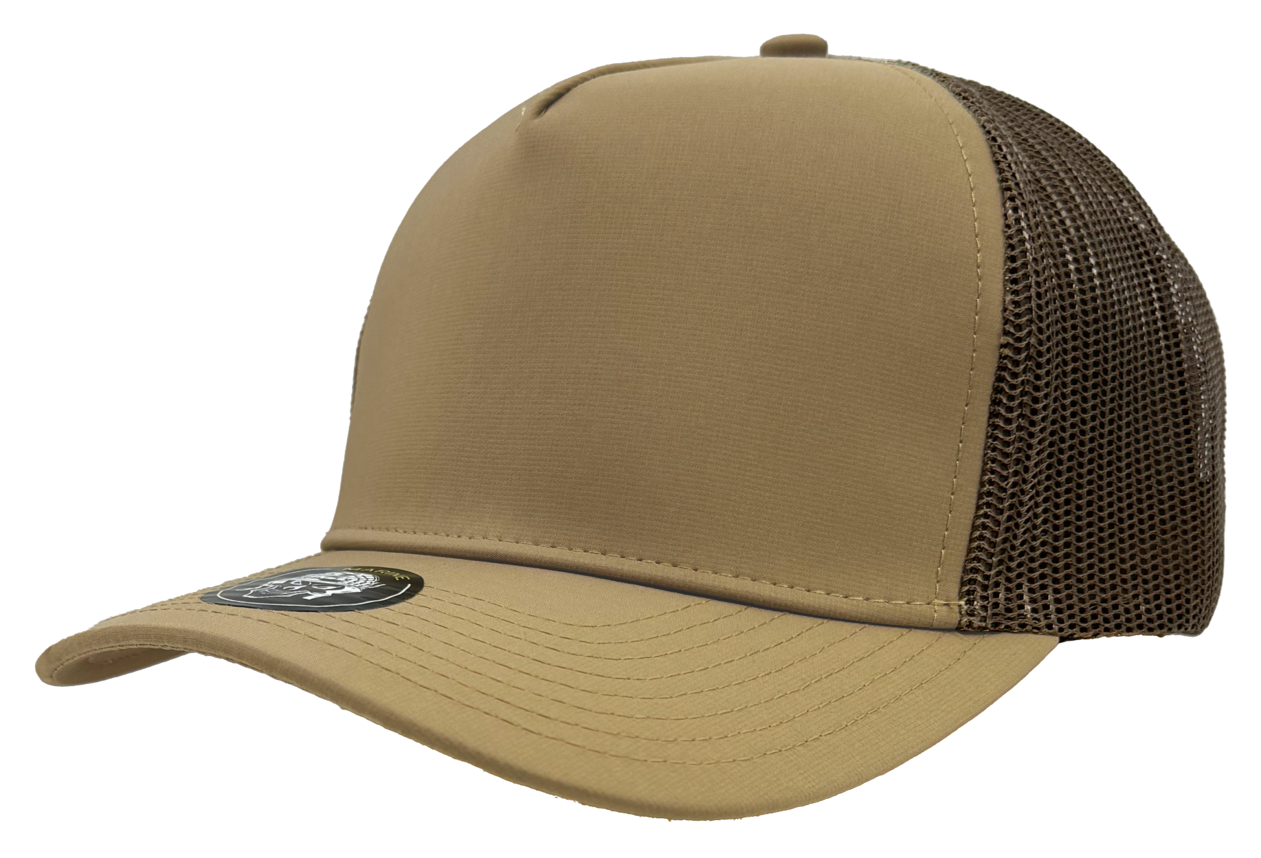 custom hat marine slant view khaki brown mesh