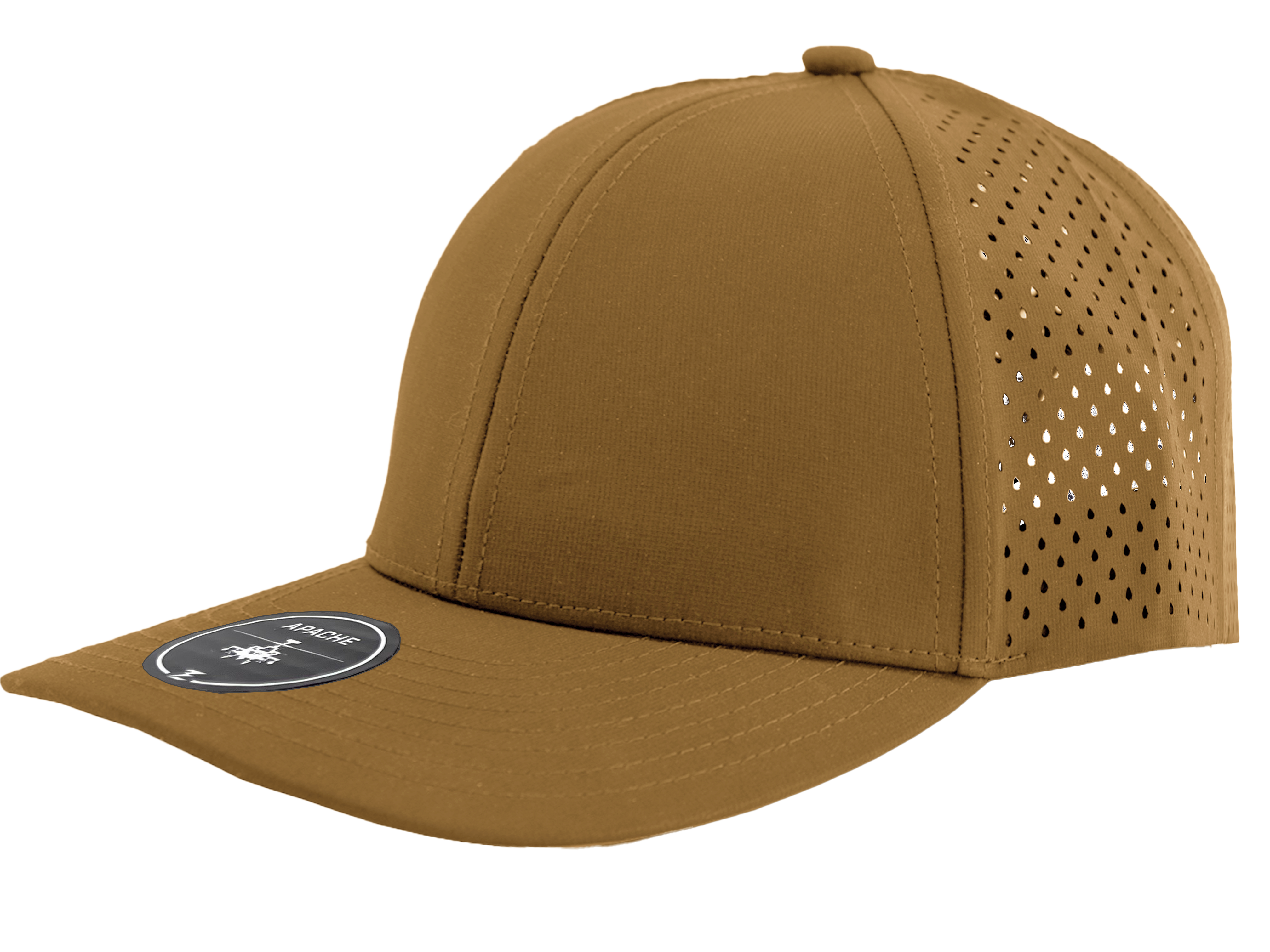 caramel apache Custom Hat perforated side view hat