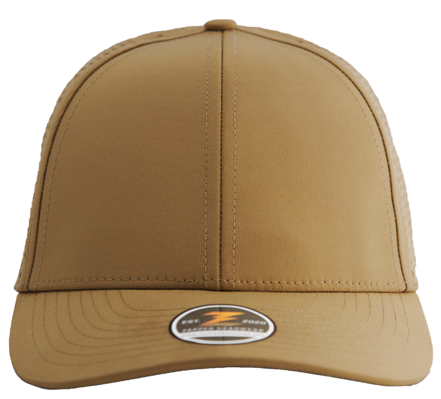 caramel apache Custom Hat front view perforated hat