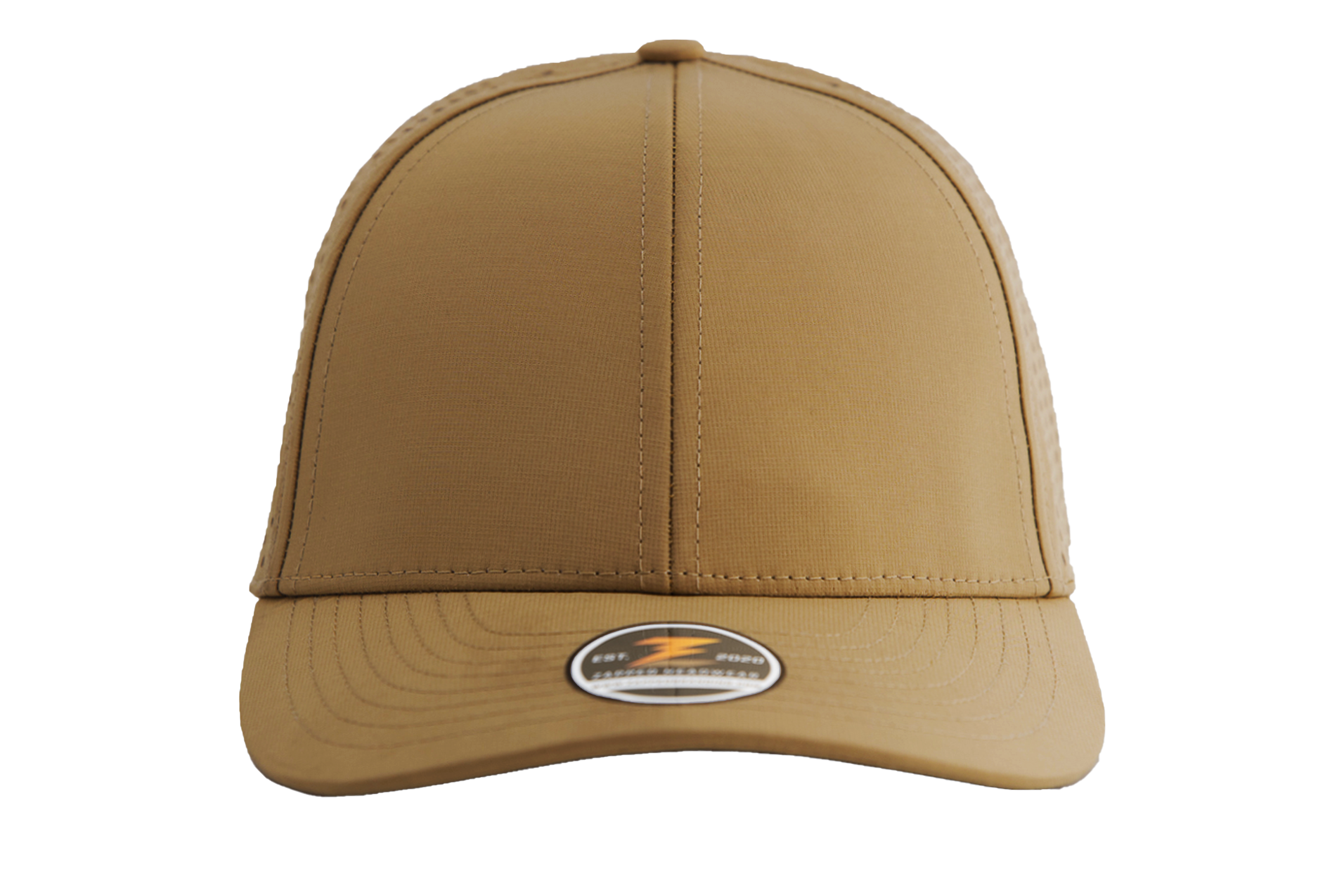 caramel apache Custom Hat front view perforated hat