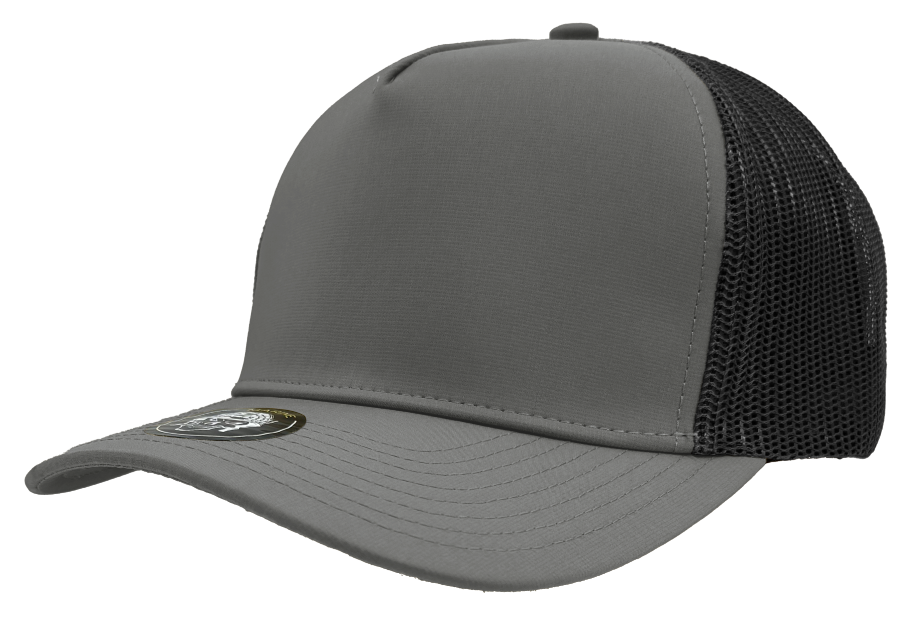 custom hat marine slant view charcoal grey black mesh