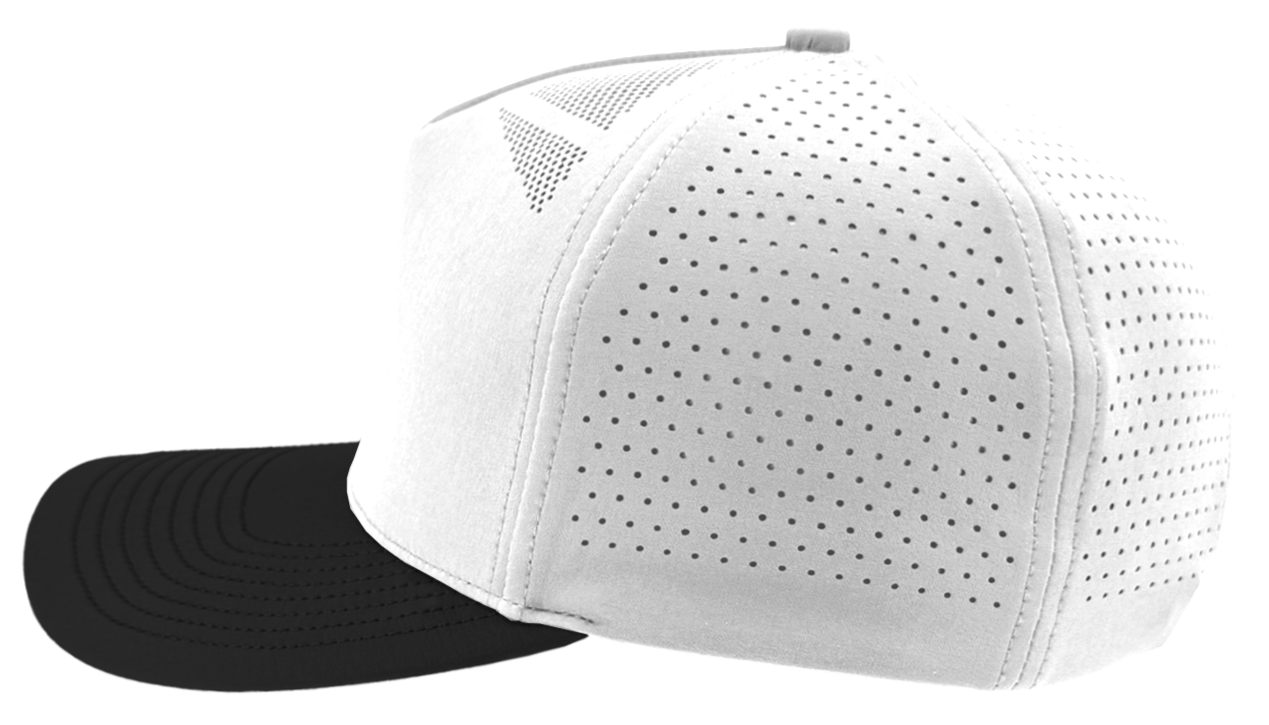 Blackhawk Elite white black bill perforated flexfit hat