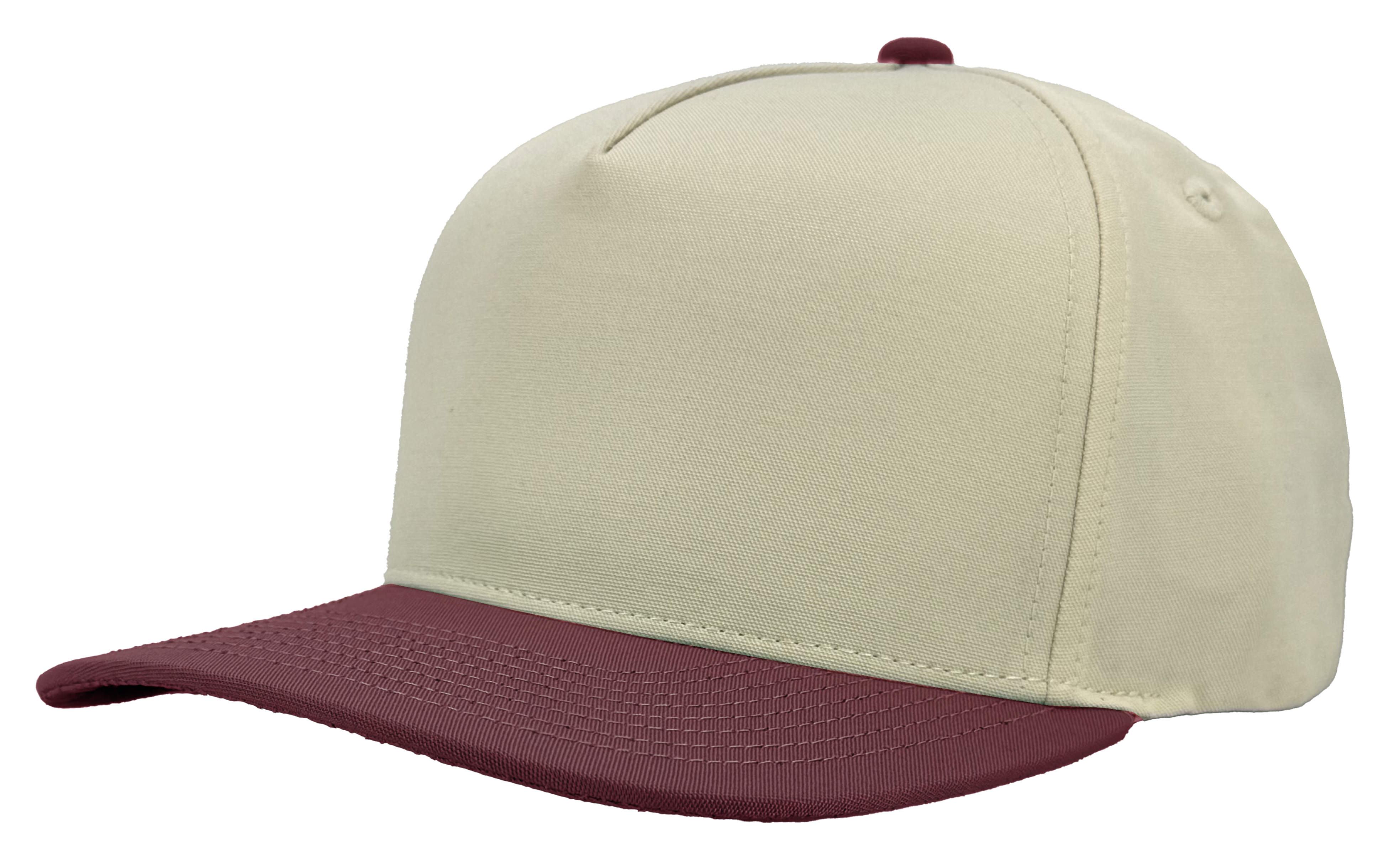 VINTAGE 5 PANEL MAROON WHITE Custom HAT