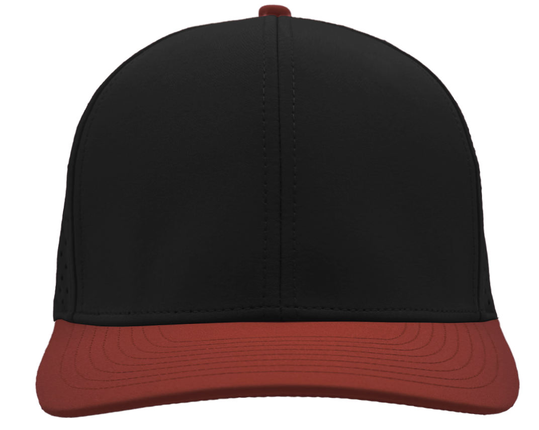 Custom hat for embroider 6 panel black maroon