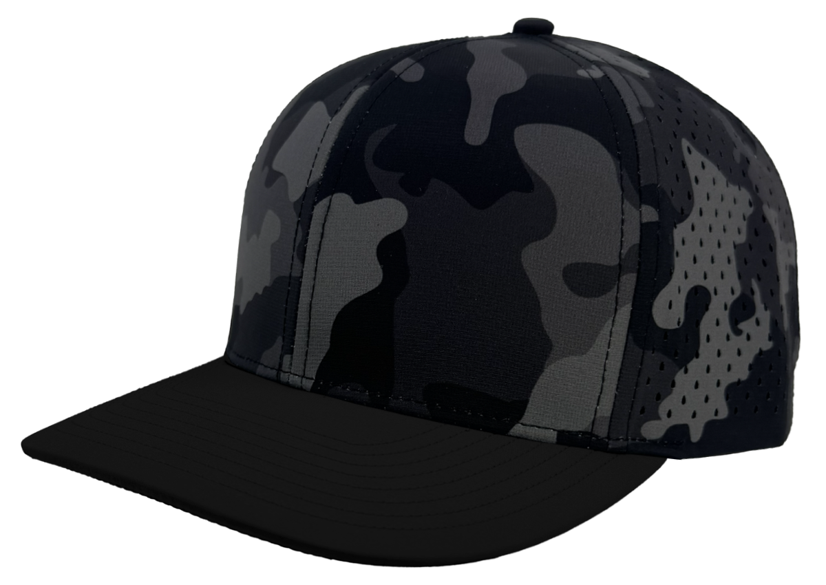 Custom hat for embroider 6 panel black camo