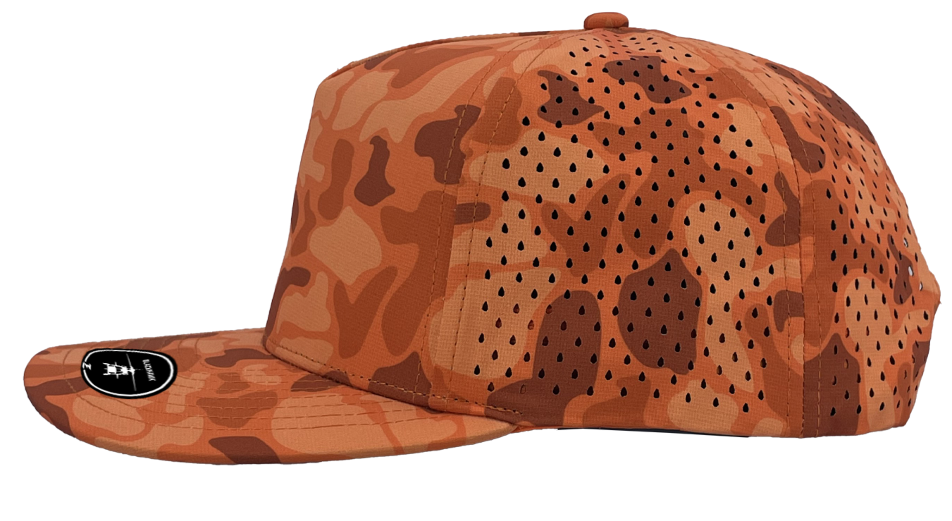 blaze orange old school camo blackhawk snapback Custom Hat side