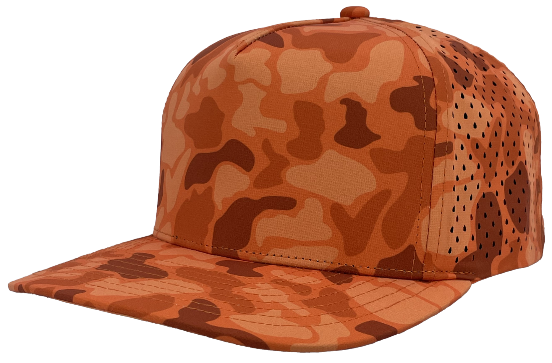 blaze orange old school camo blackhawk snapback Custom Hat slant