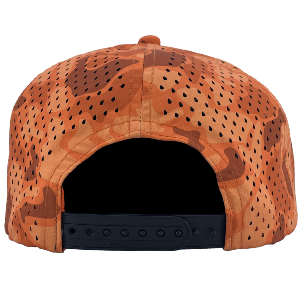 blaze orange old school camo osprey custom hat back