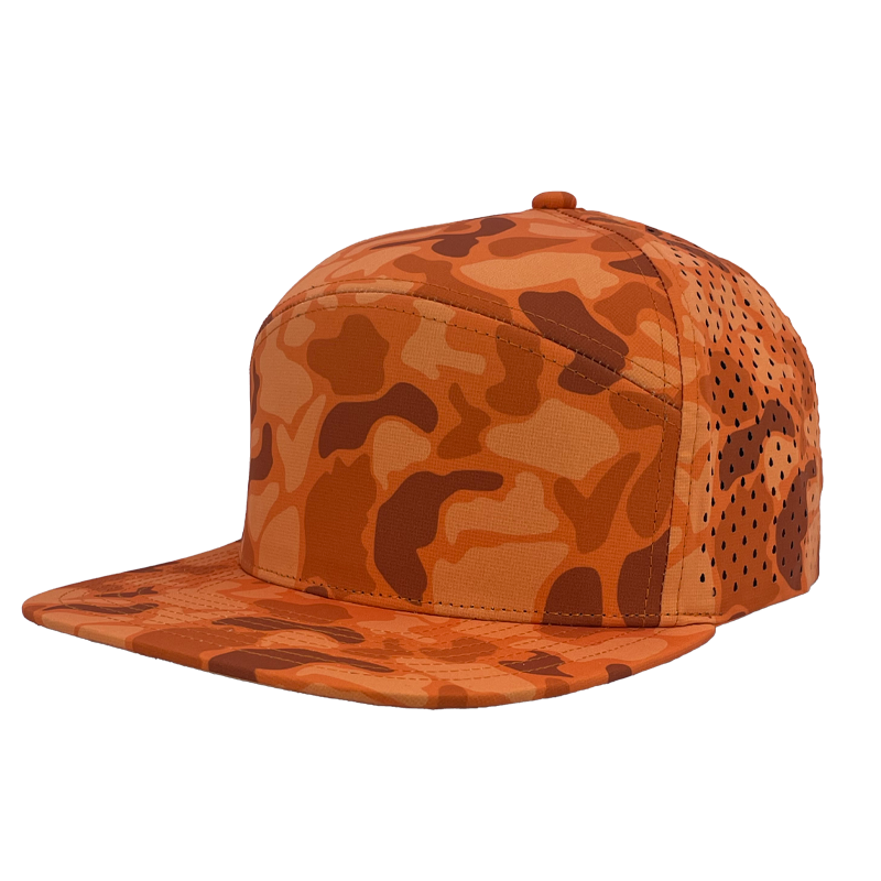 blaze orange old school camo osprey custom hat slant view