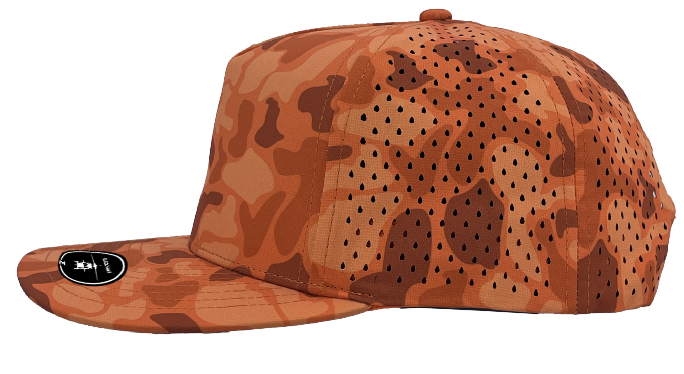 blaze orange old school camo blackhawk snapback Custom Hat 