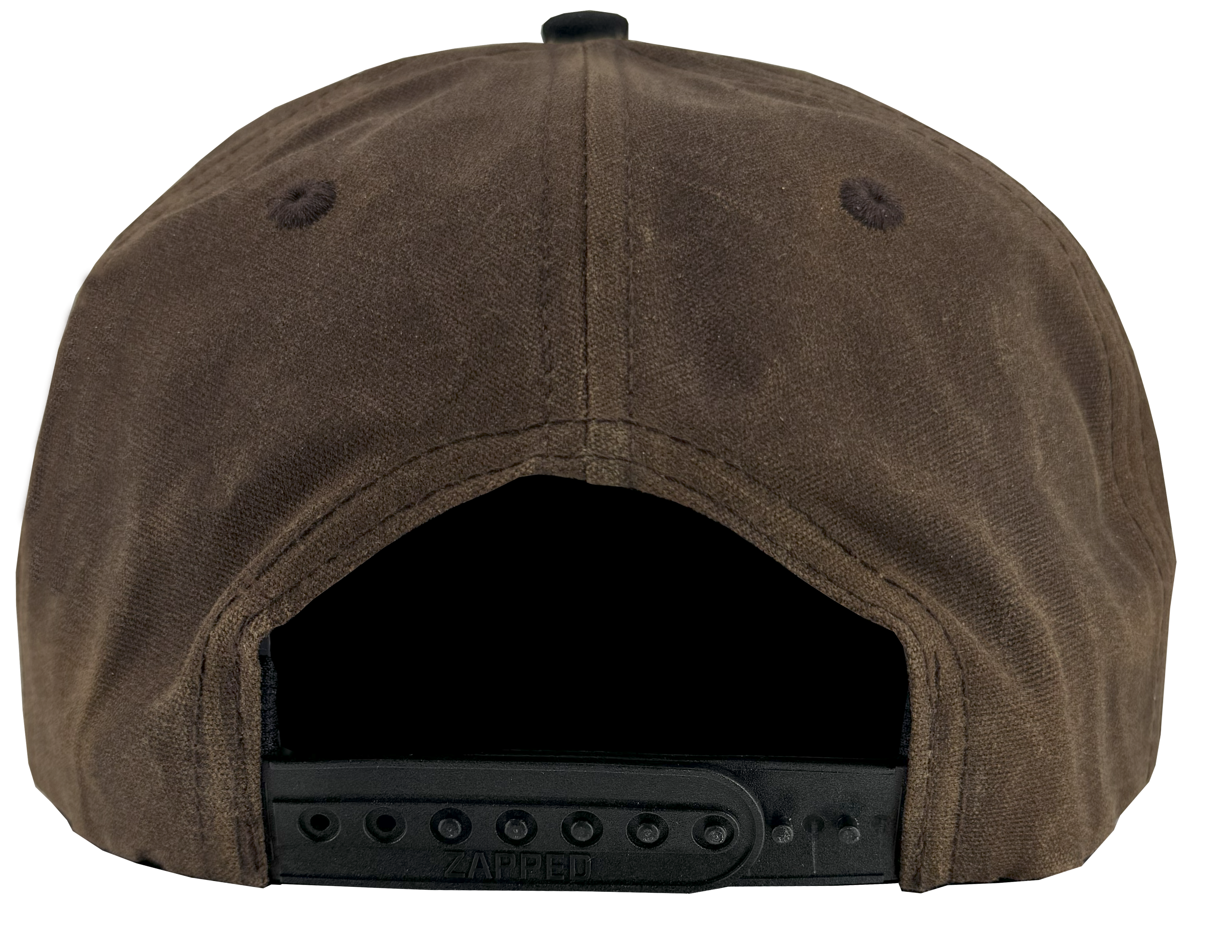 brown black waxed patriot snapback