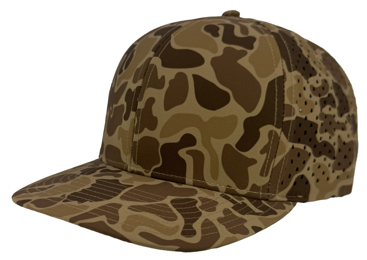 Custom hat for embroider 6 panel brown old school camo