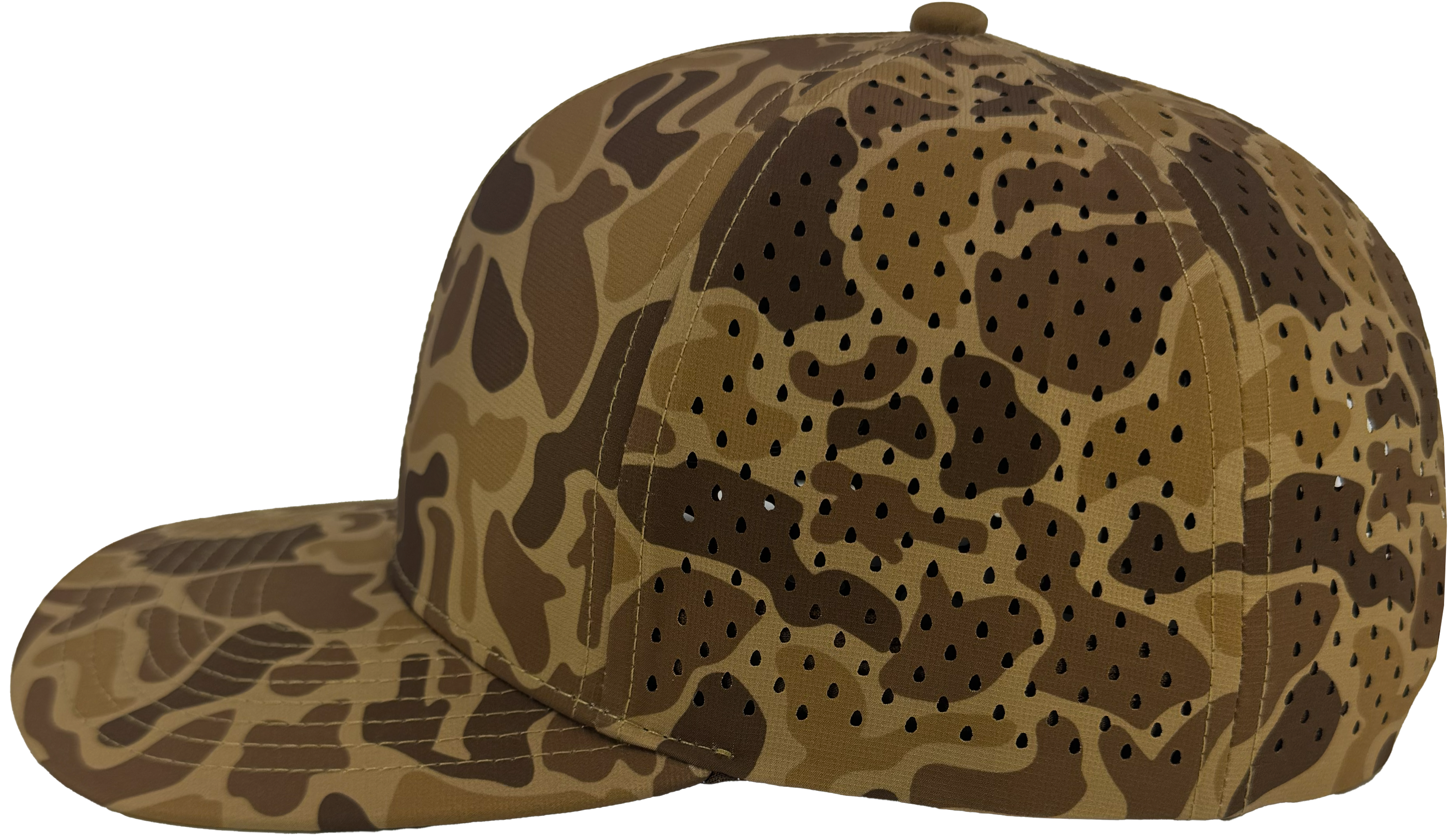 Custom hat for embroider 6 panel brown old school camo