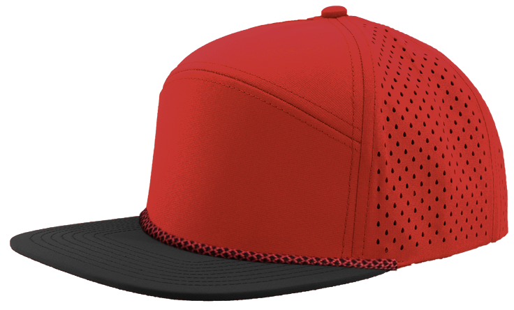 osprey r+red/black bill with red/black chainlink rope bill custom hat