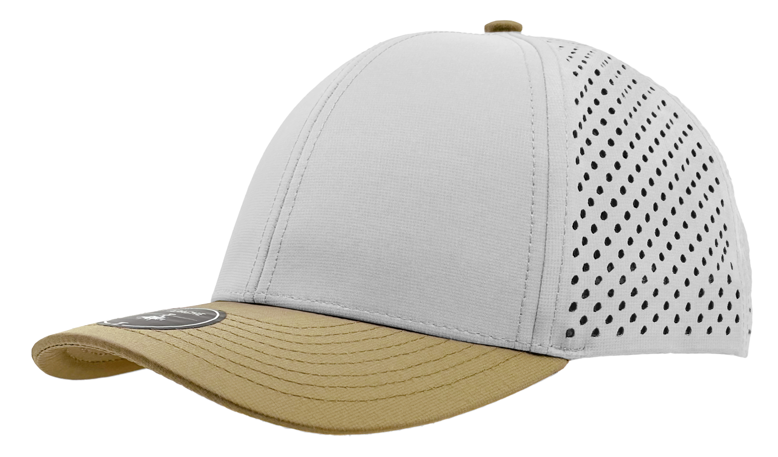 custom hat apache slant view khaki brown tan white