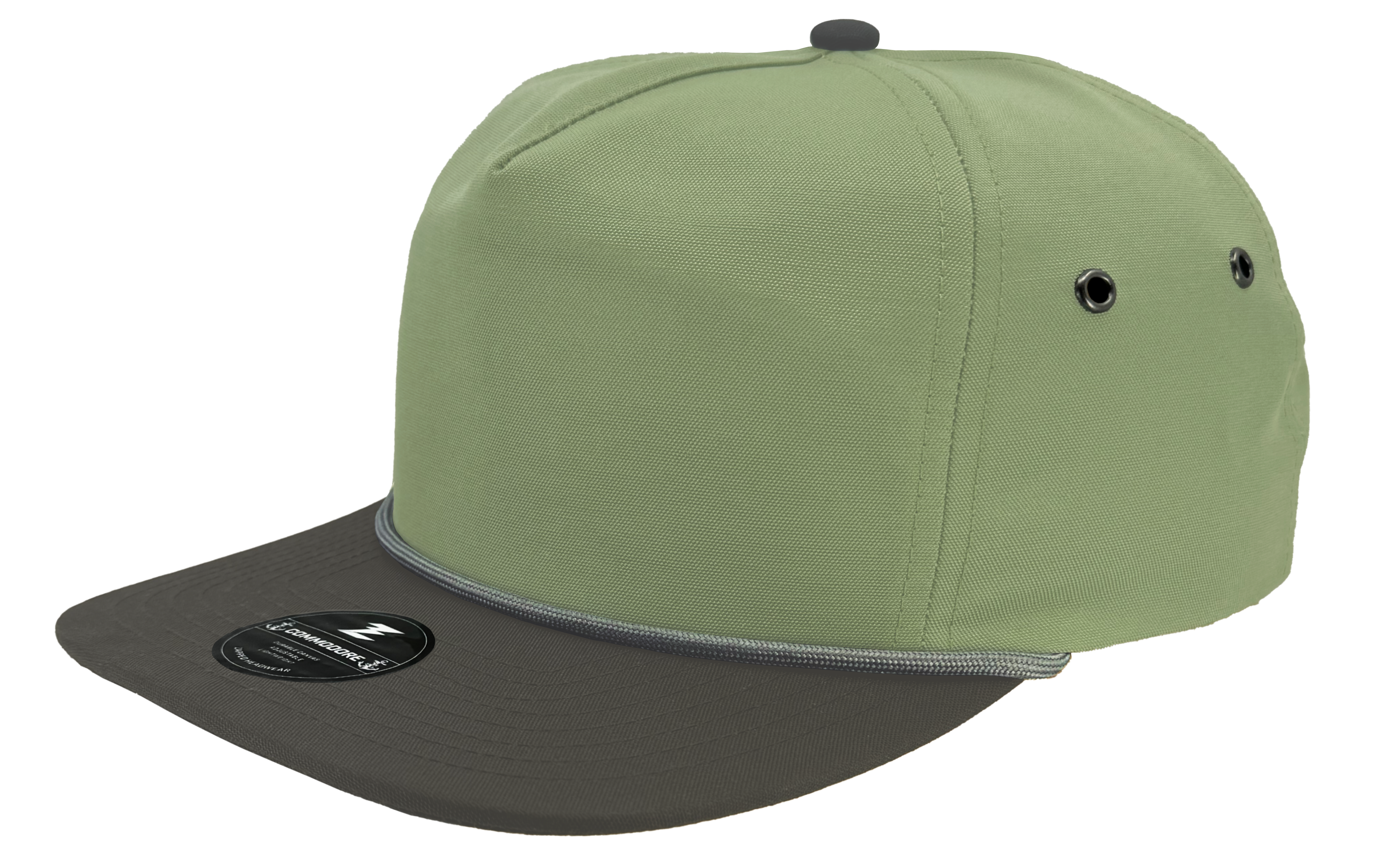 5 panel custom hat green gray