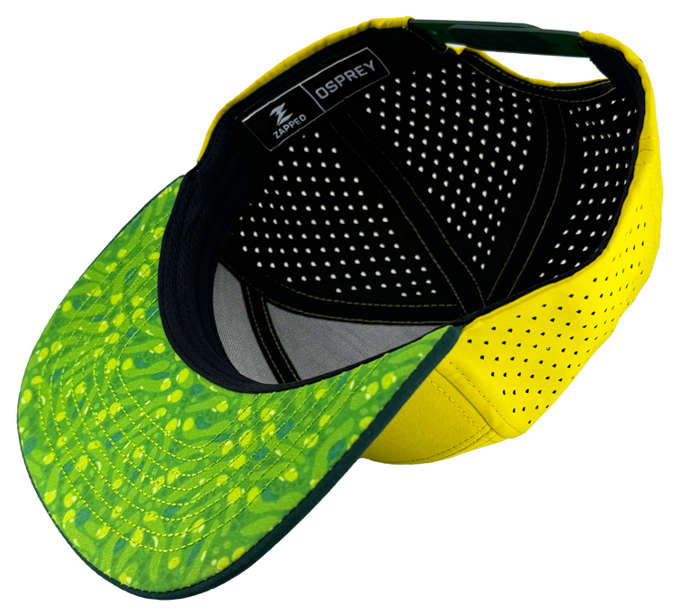 custom_hat_golf_yellow_green_flat_bill bottom view