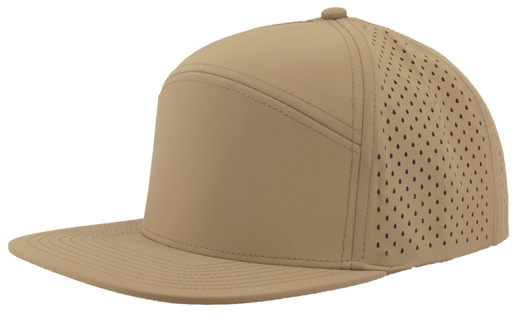 custom hat osprey khaki brown 7 panel flat bill