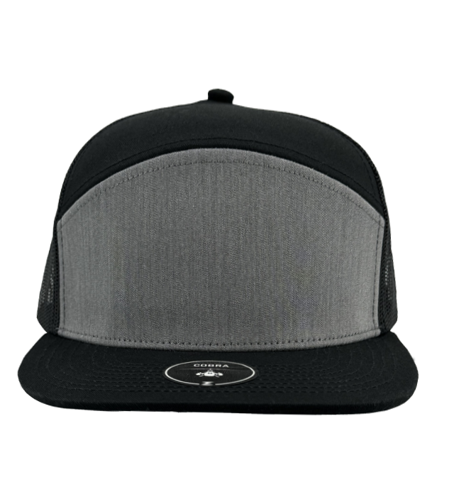 custom_hat_trucker_grey black_7_panel front