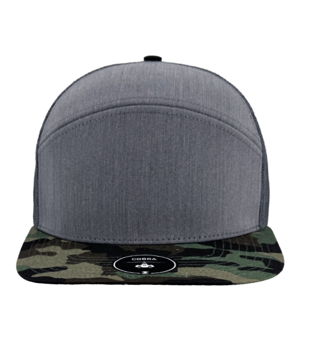 custom_hat_trucker_grey camo_7_panel front