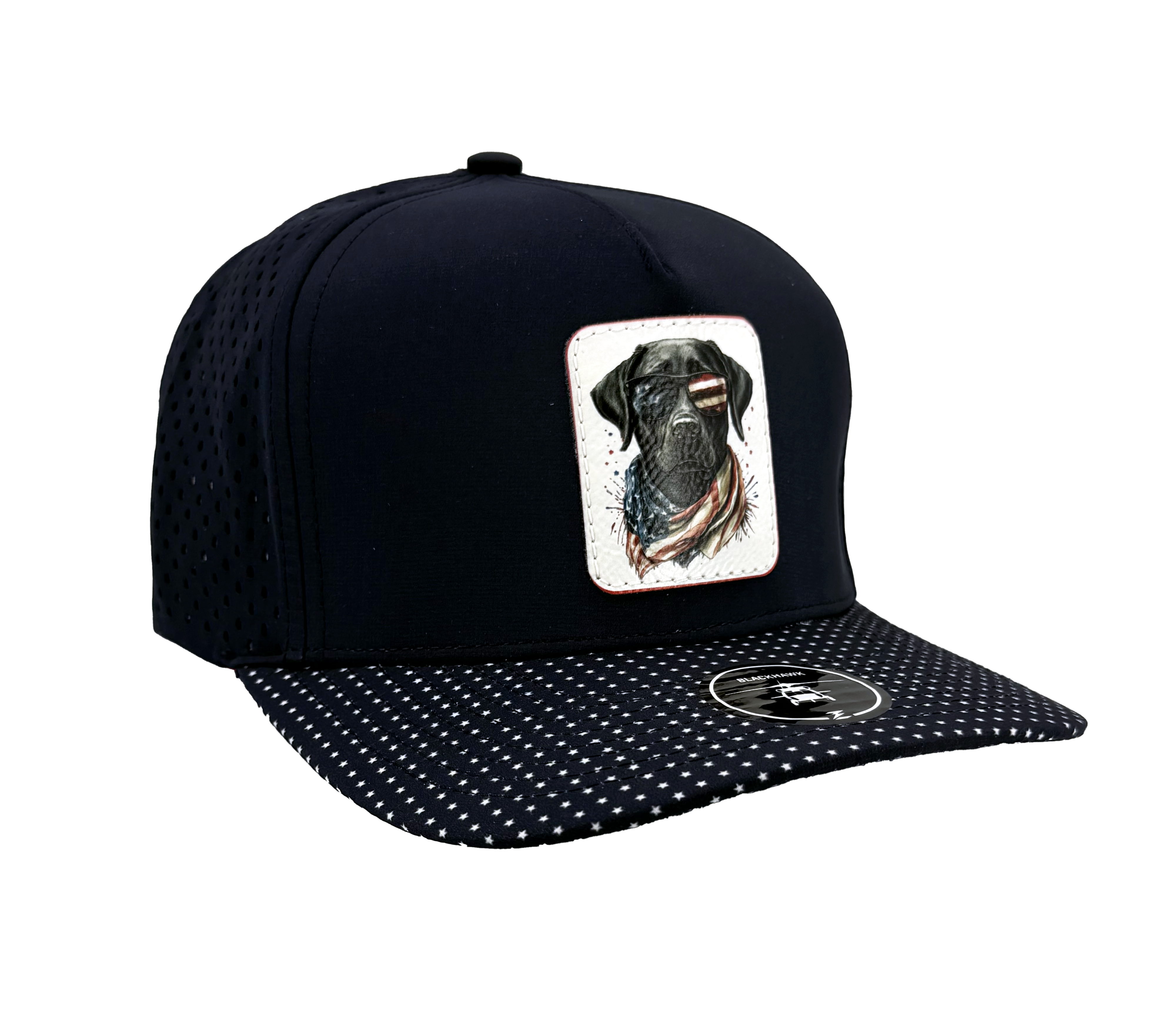 patriotic american custom hat with dog