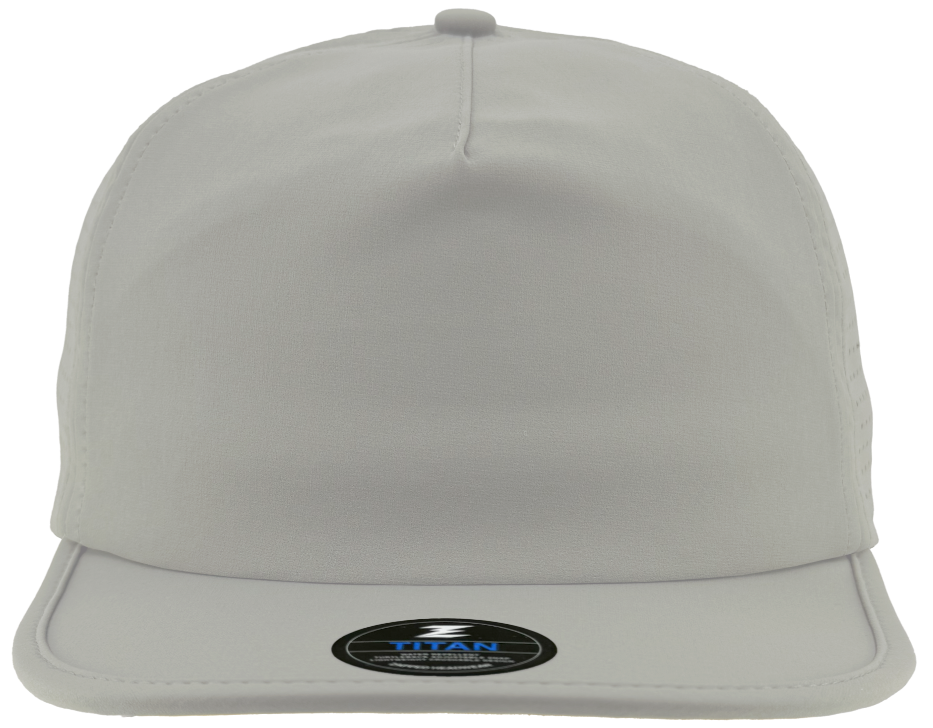 Silver dad hat buckram 5 panel crushable bill