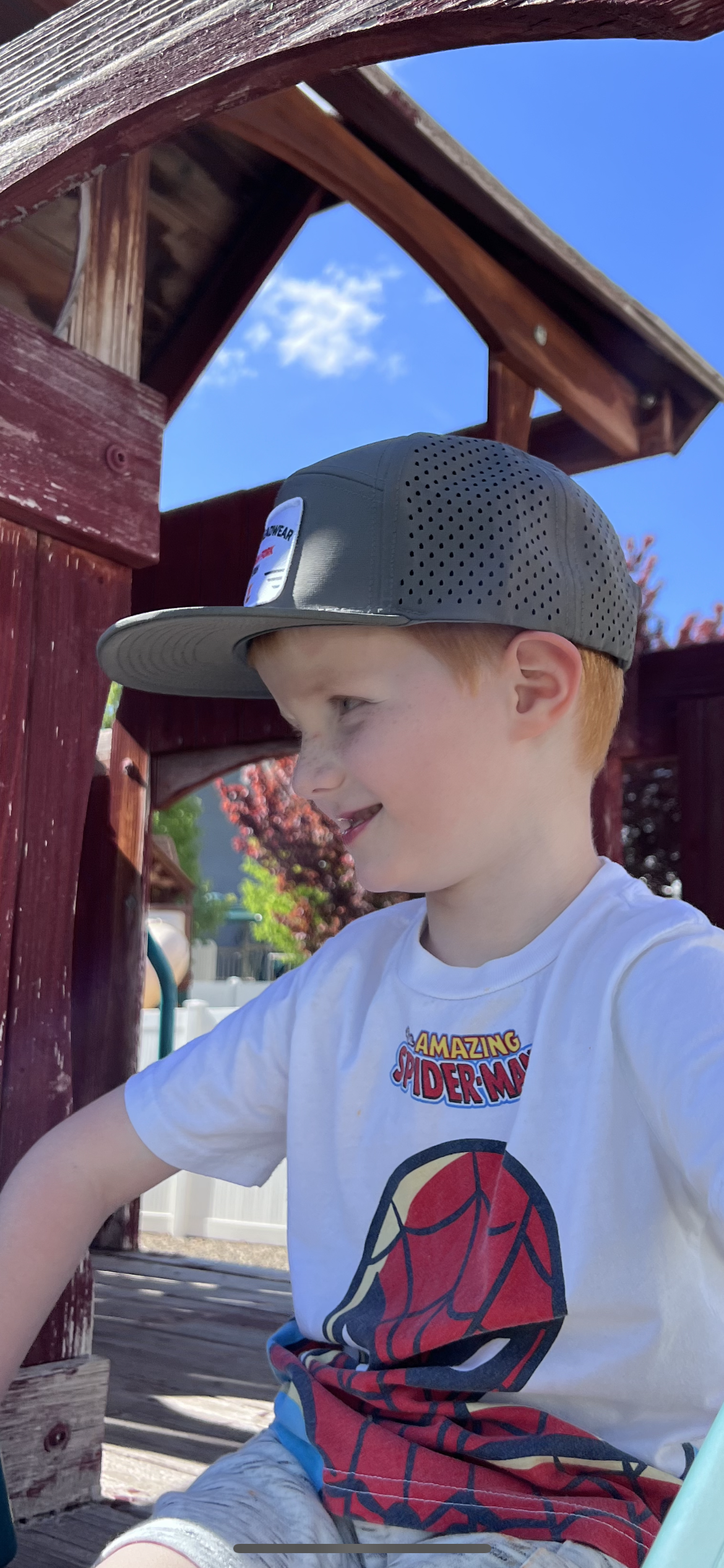 grey Custom Hat youth osprey 7 panel snapback hat