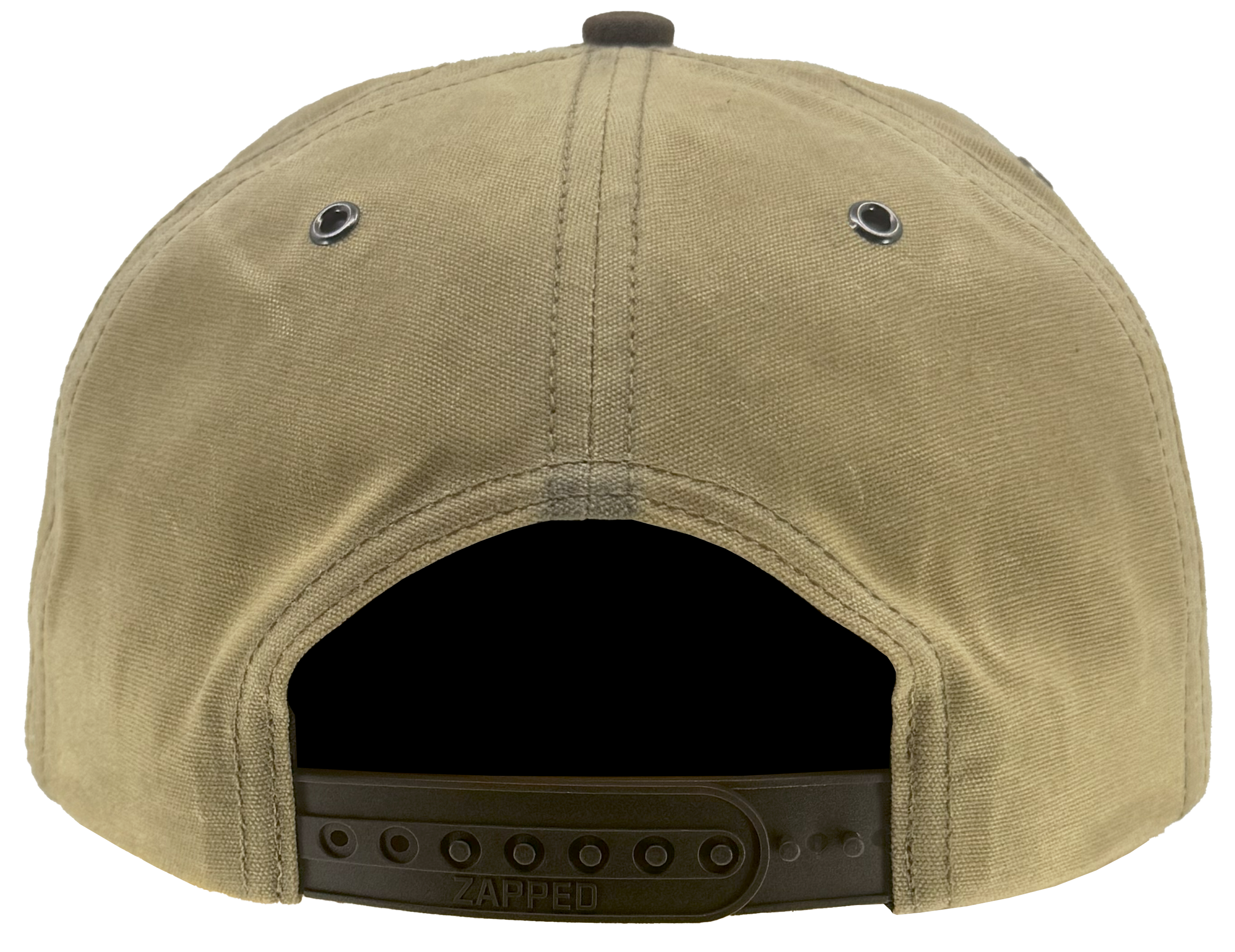 khaki brown waxed patriot snapback