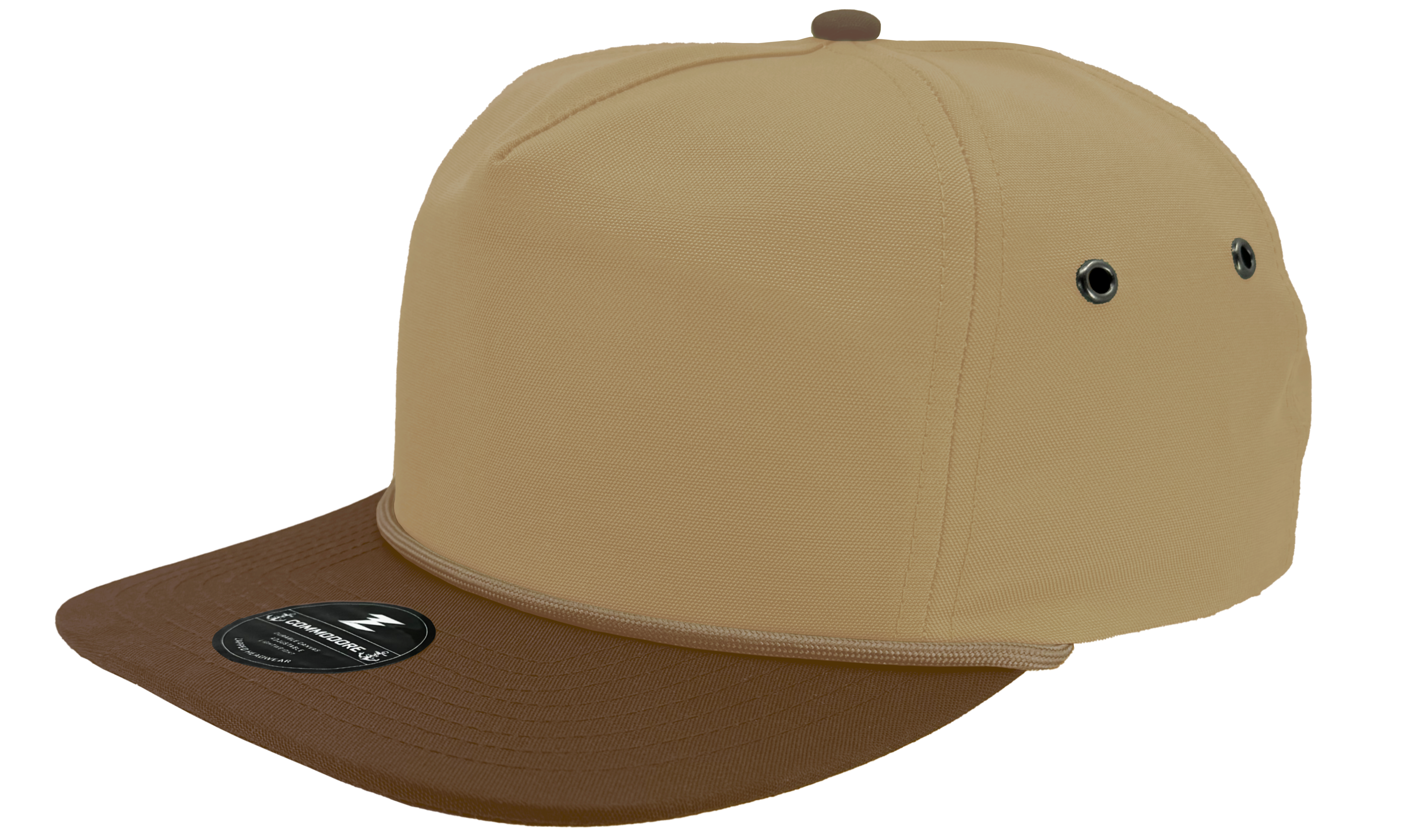 custom hat commodore 5 panel tan brown