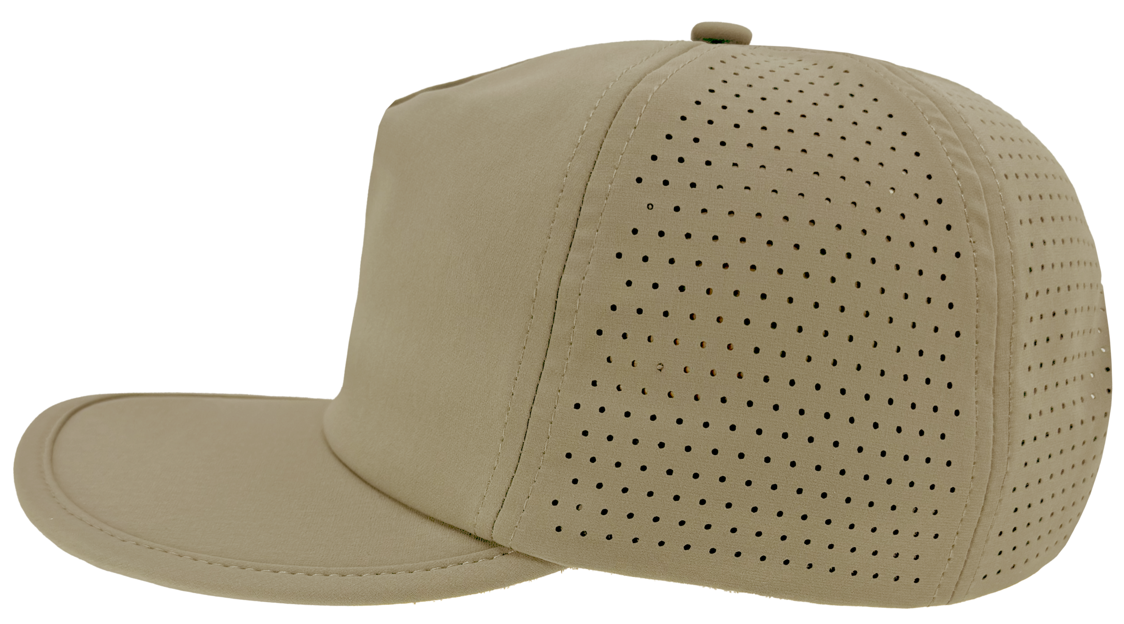 Khaki dad hat buckram 5 panel crushable bill