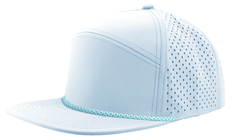 custom hat osprey r+Colombia blue with blue/white chainlink rope bill