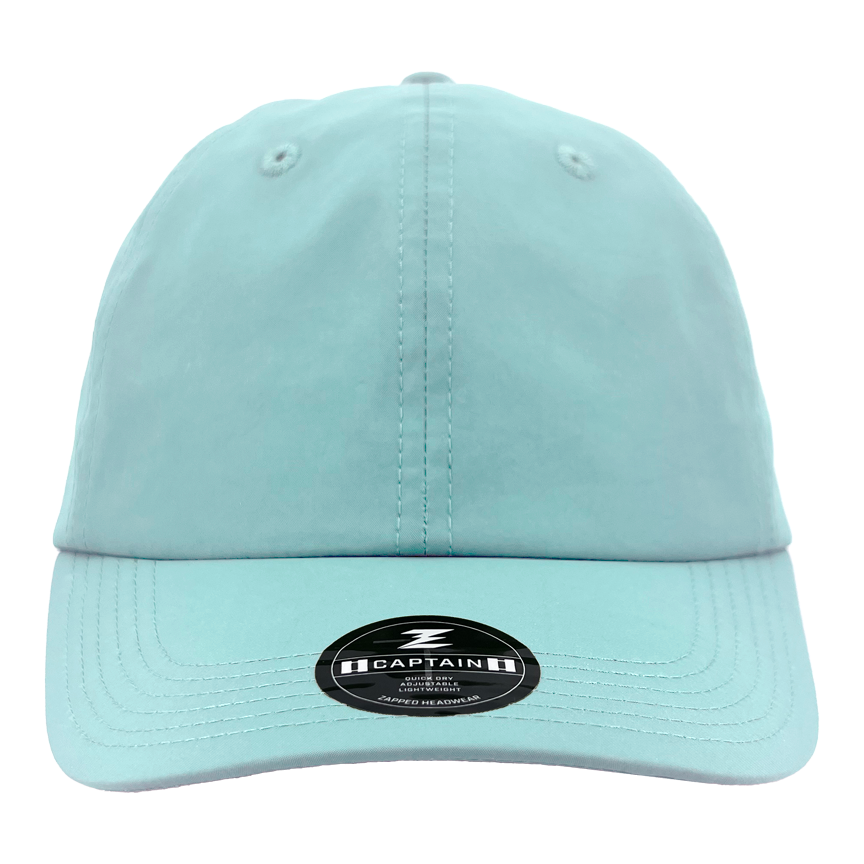 Custom Hat captain unstructured dad hat light blue