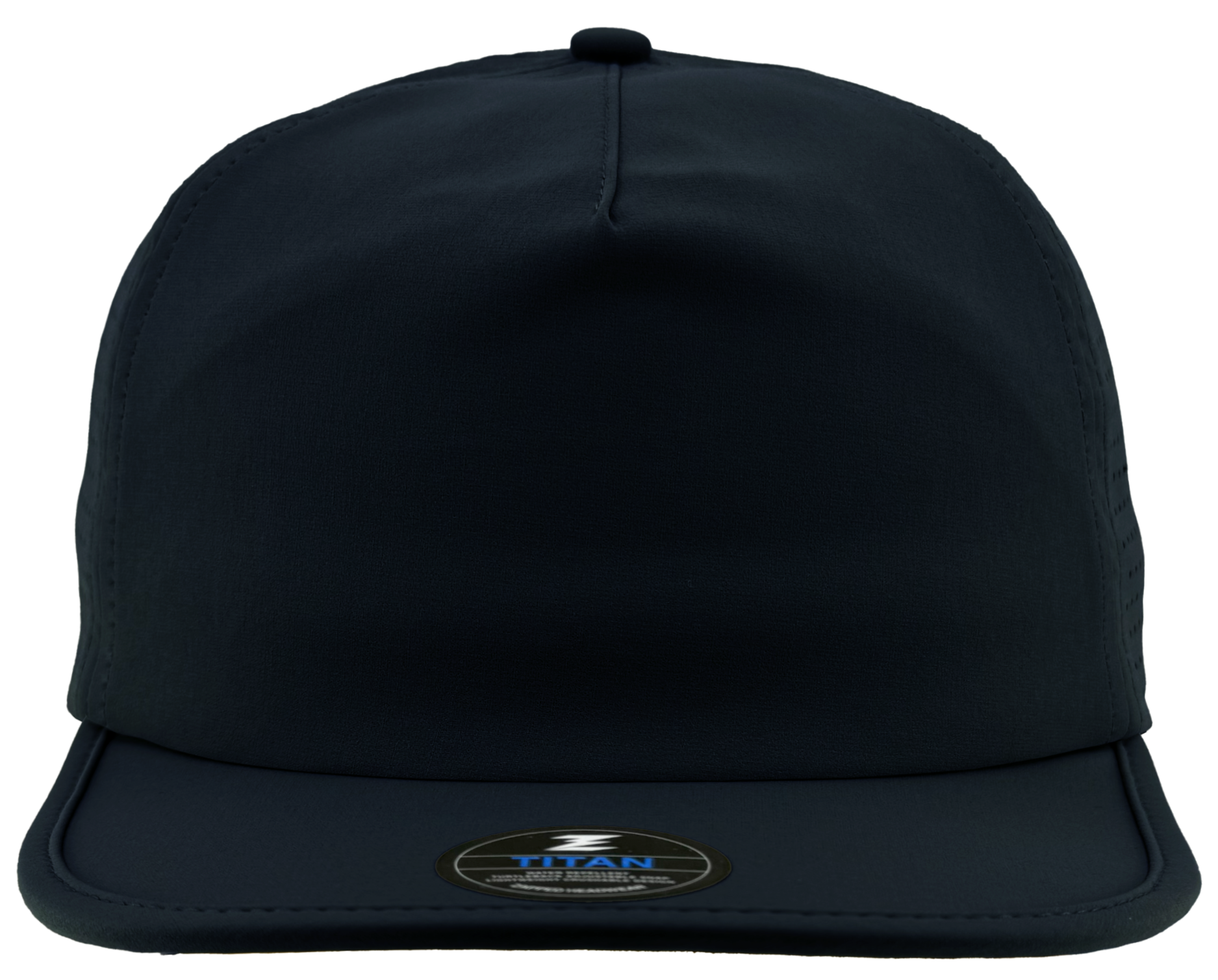 Navy dad hat buckram 5 panel crushable bill