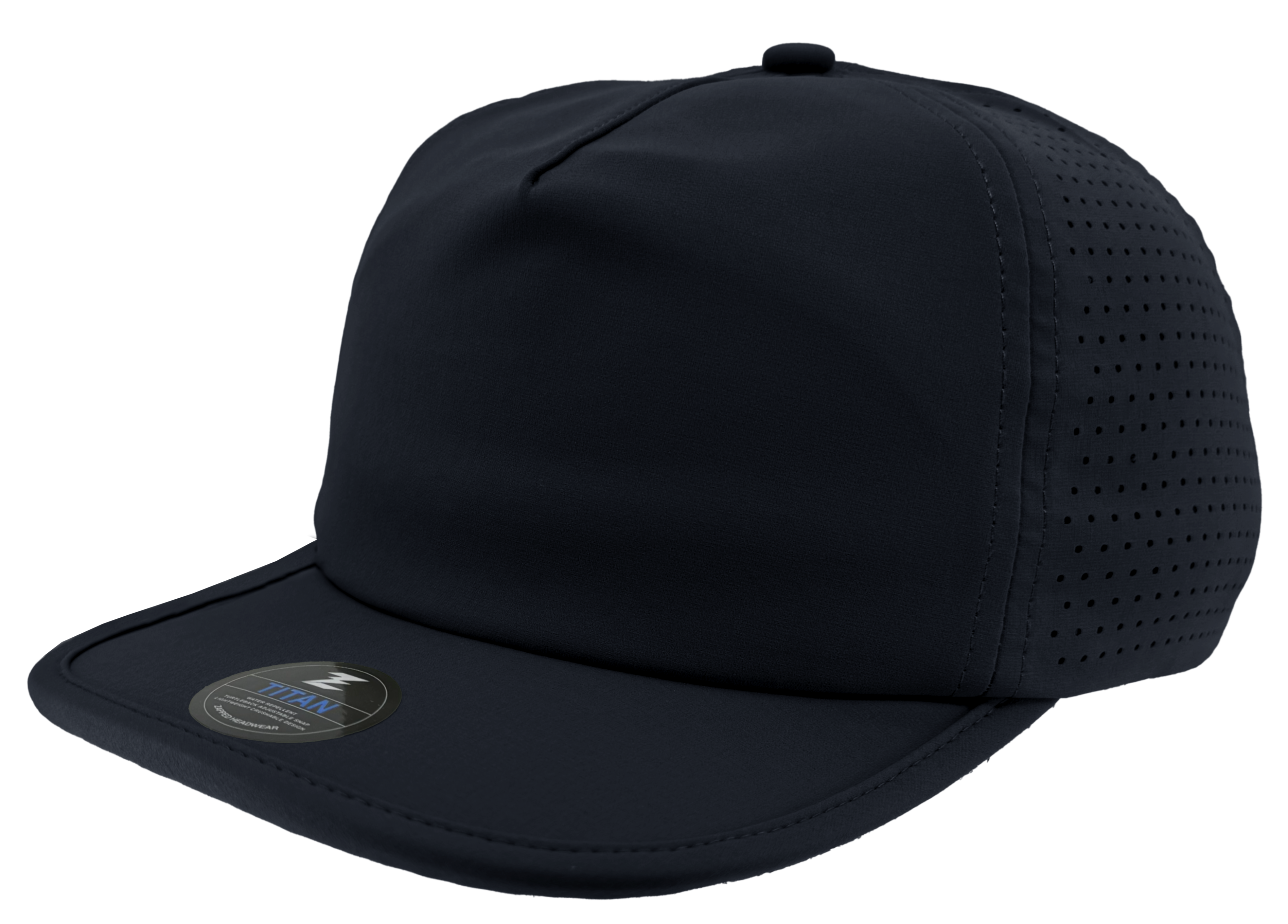 Navy dad hat buckram 5 panel crushable bill