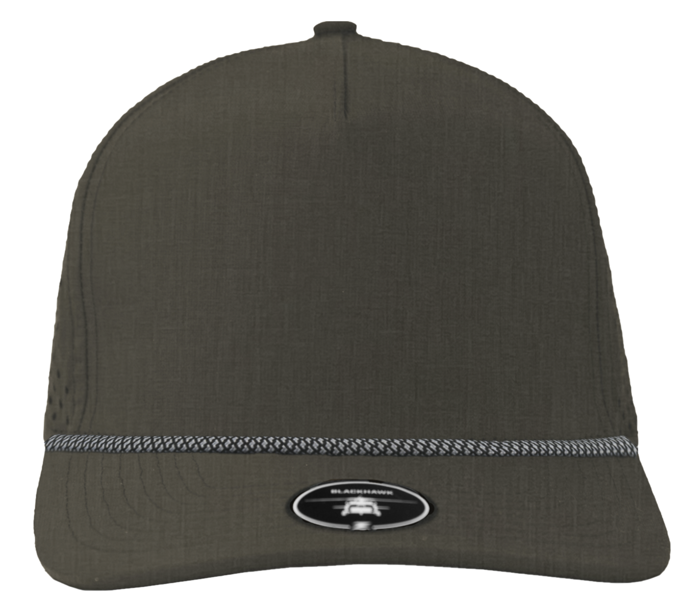 Blackhawk Graphite grey Custom Hat chainlink rope 5 panel snapback hat