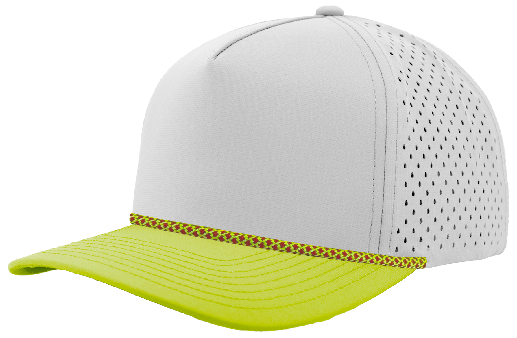 custom hat Blackhawk R+ Off white-Mellow green- Red/green chainlink