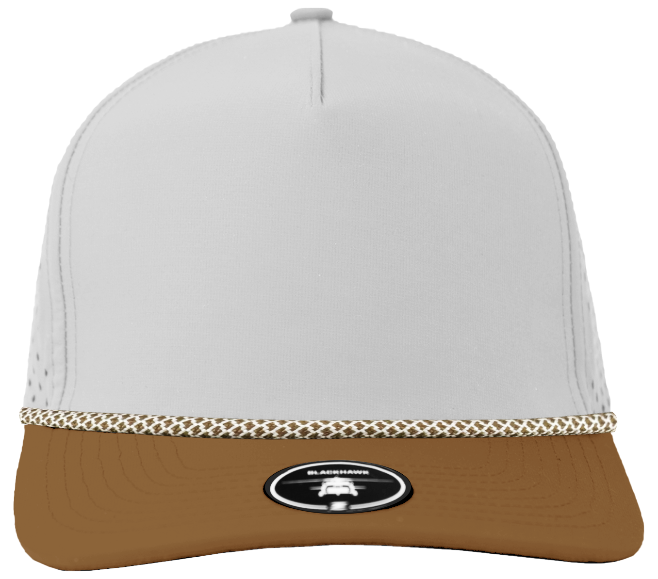 custom hat Blackhawk R+ Off white-caramel chainlink