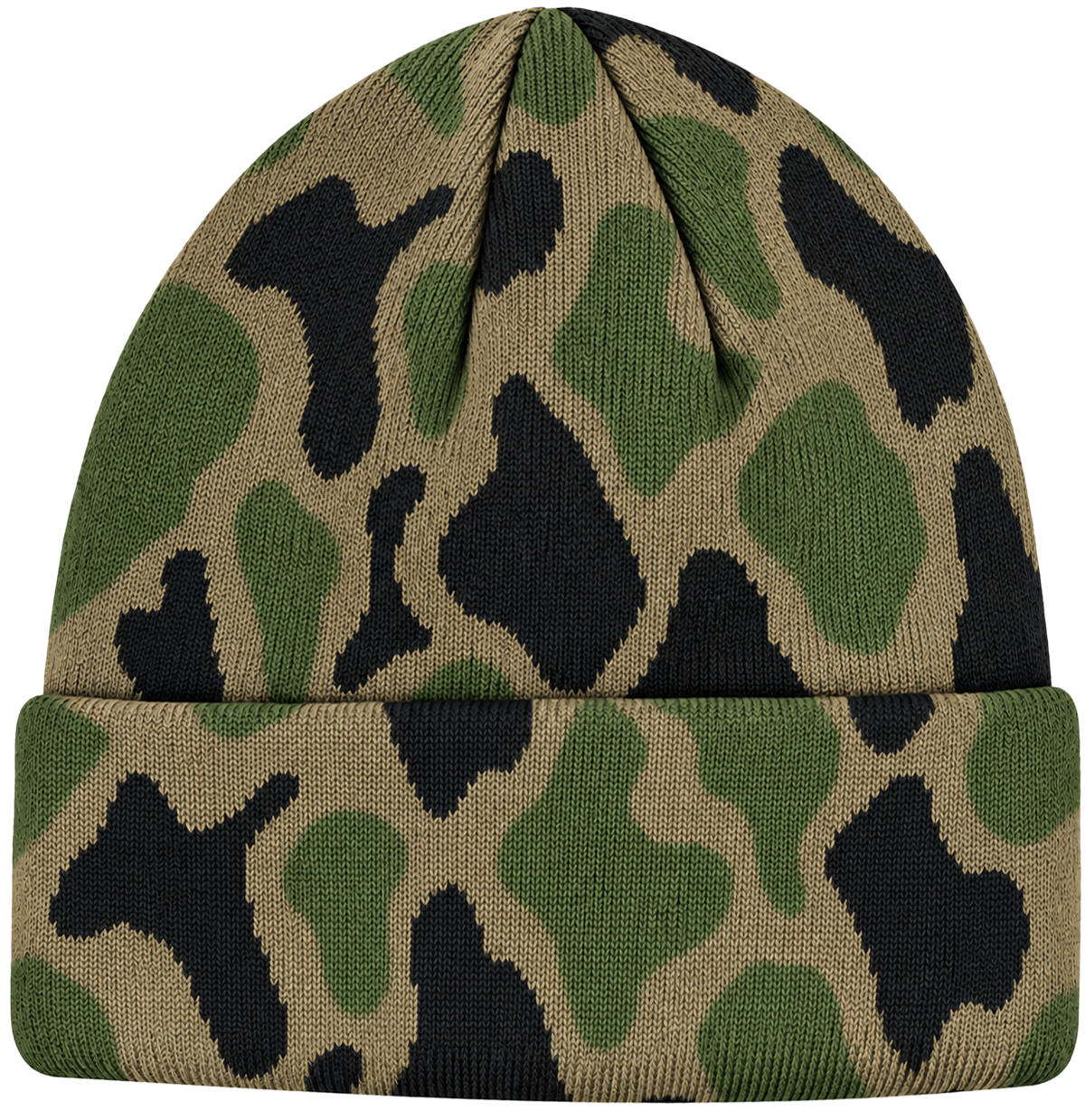 Woven camo cuff beanie blank