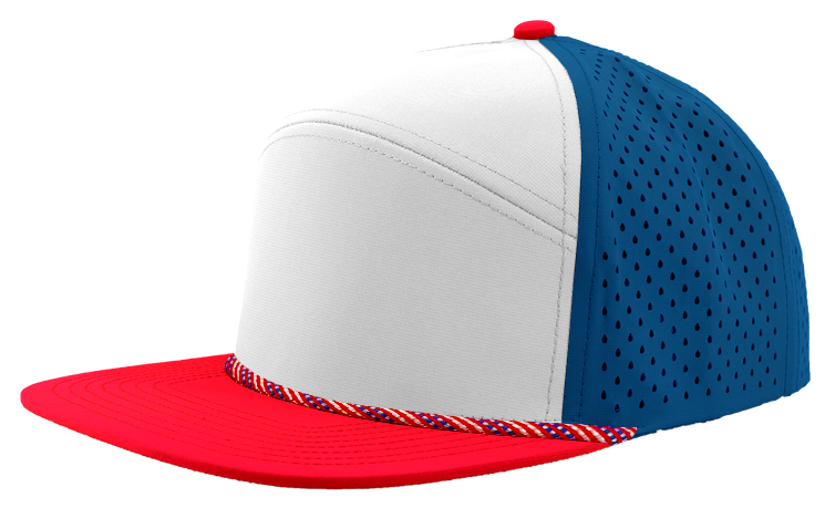 red white blue custom rope hat for golf and outdoors