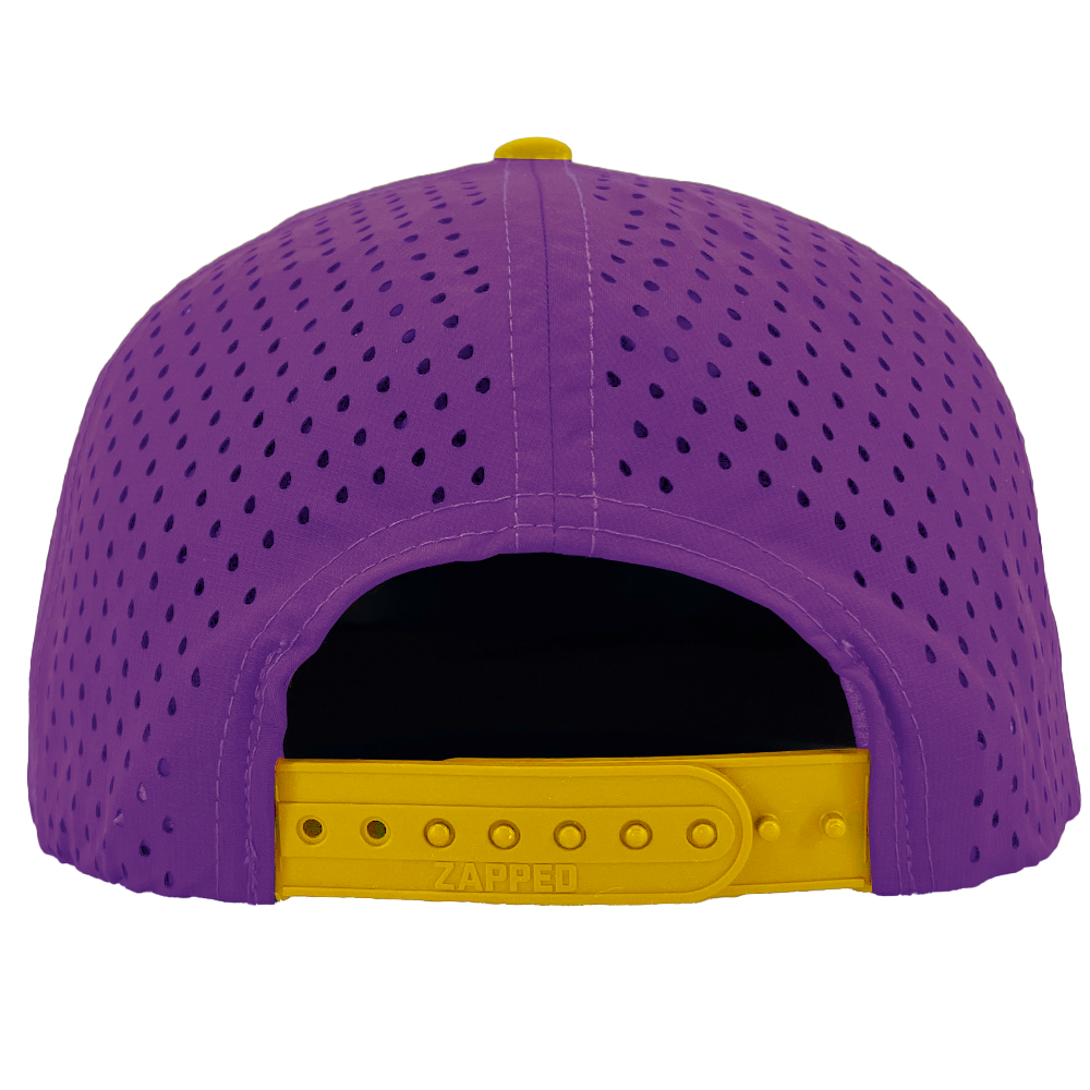 Custom hat for embroider 6 panel purple yellow