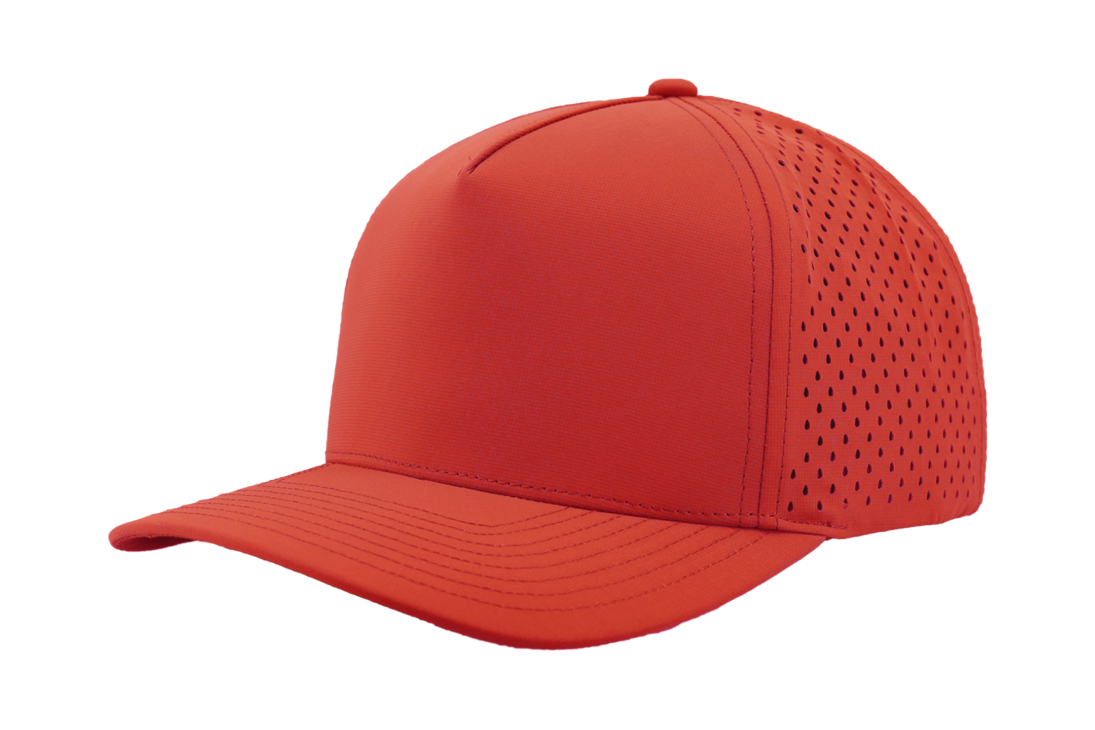 Custom Hat cardinal red front side view blackhawk snapback hat